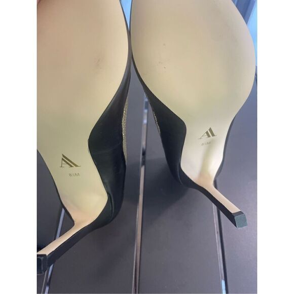 NWOB Ava&Aiden Black/ Gold Leather Pumps/ Stilletos Size 8.5 - Picture 12 of 16